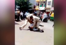 Police beat up father