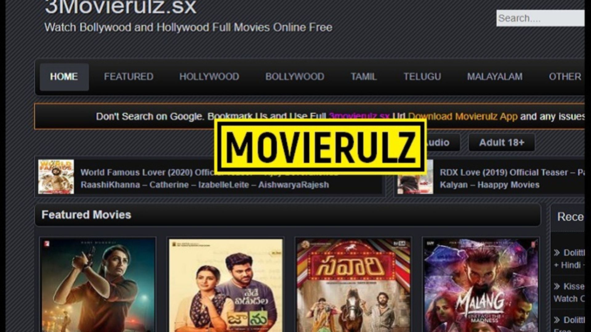 Movierulz2 : New Bollywood, Hollywood and Telugu Movies Online and Download